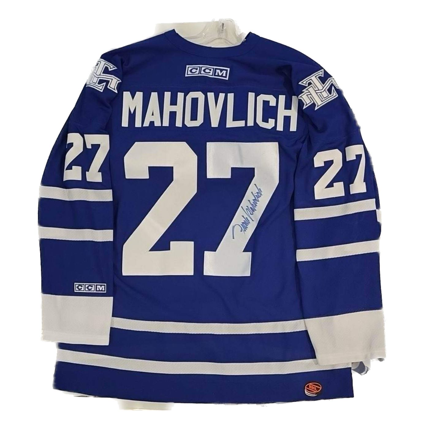 Frank Mahovlich Autographed Blue Toronto Maple Leafs Jersey at