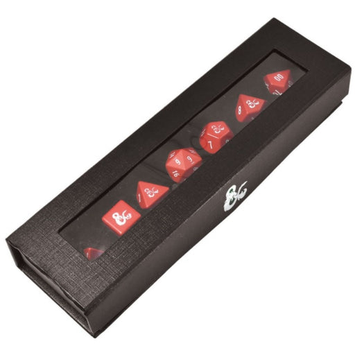 Upper Deck Dungeons & Dragons Red/White Heavy Metal 7 Dice Set - Pastime Sports & Games
