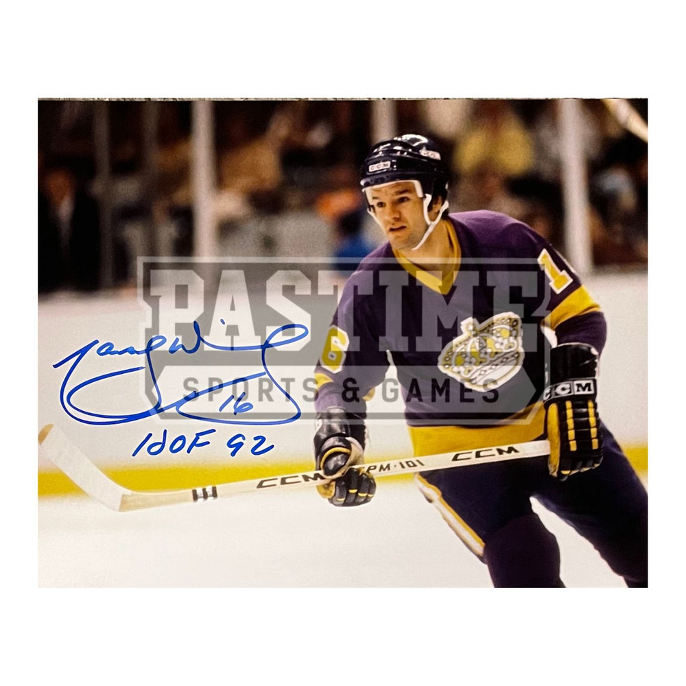 Marcel Dionne Autographed L.A Kings (Holding Stick Up) - Pastime Sports & Games