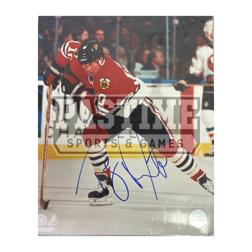 Tony Amonte Autographed 8X10 Chicago Blackhawks Home Jersey (Power Stance) - Pastime Sports & Games