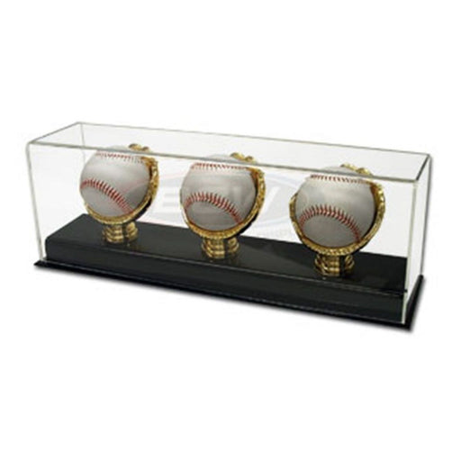 BCW Deluxe Acrylic Triple Gold Glove Baseball Display - Pastime Sports & Games