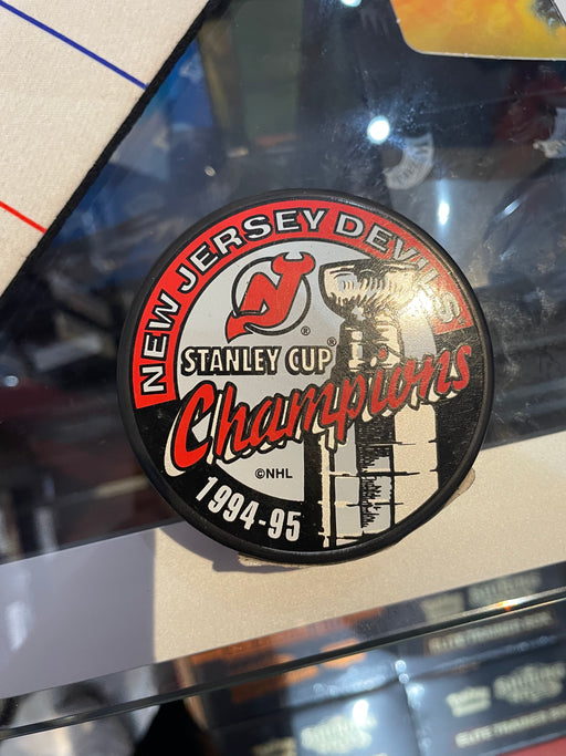 New Jersey Devils 1995 Stanley Cup Champions Puck - Pastime Sports & Games