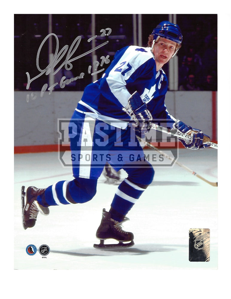 Darryl Sittler Autographed 8X10 Toronto Maple Leafs Home Jersey (Skating) - Pastime Sports & Games
