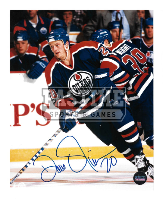 Dave Oliver Autographed 8X10 Edmonton Oilers Home Jersey (Skating) - Pastime Sports & Games