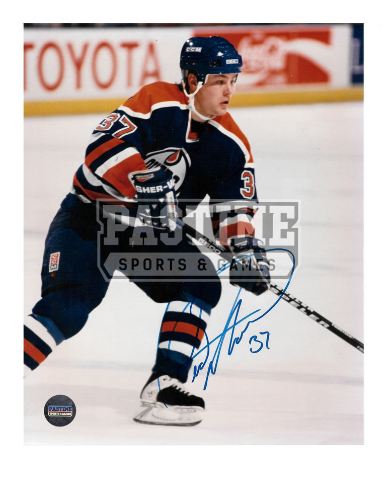 Dean Mcammond Autographed 8X10 Edmonton Oilers Home Jersey (Skating) - Pastime Sports & Games