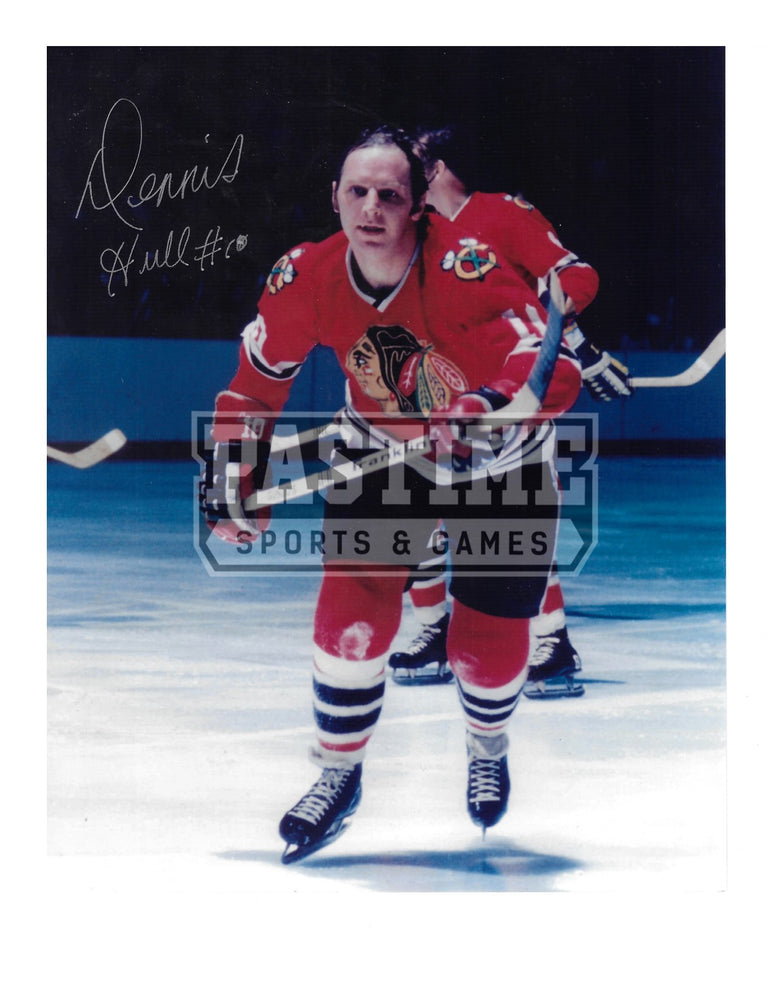Dennis Hull Autographed 8X10 Chicago Blackhawks Home Jersey (Skating) - Pastime Sports & Games
