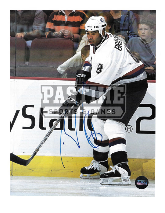 Donald Brashear Autographed 8X10 Magazine Page Vancouver Canucks Away Jersey (Skating) - Pastime Sports & Games