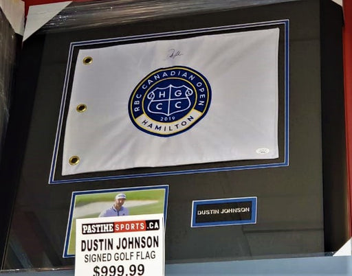 Dustin Johnson Autographed Framed Golf Flag - Pastime Sports & Games