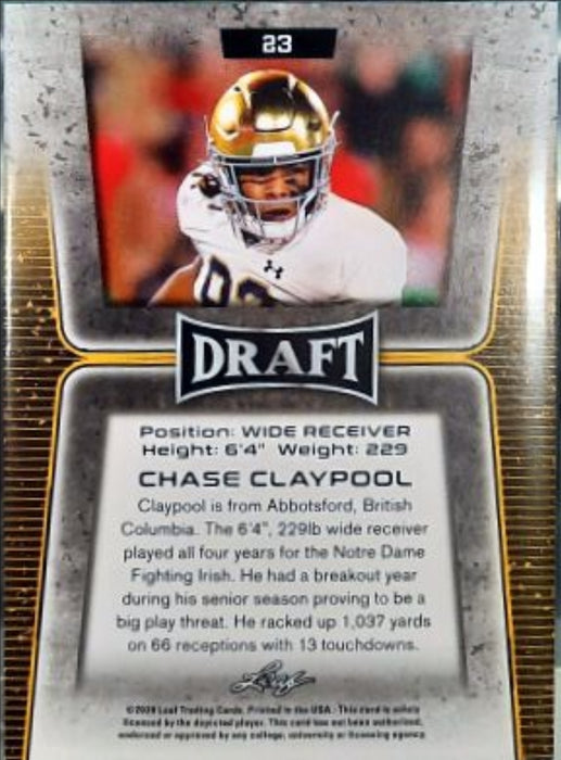 2020 Leaf Chase Claypool Cards - Pastime Sports & Games