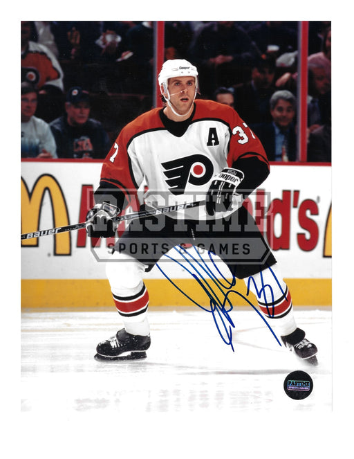 Eric Desjardins Autographed 8X10 Philladelphia Flyers Away Jersey (Skating) - Pastime Sports & Games