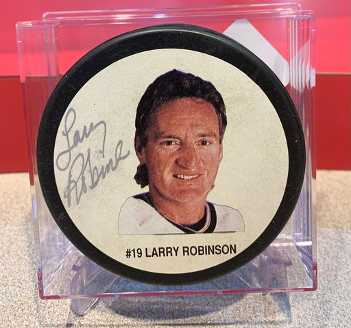 Larry Robinson Autographed Photo Hockey Puck - Pastime Sports & Games
