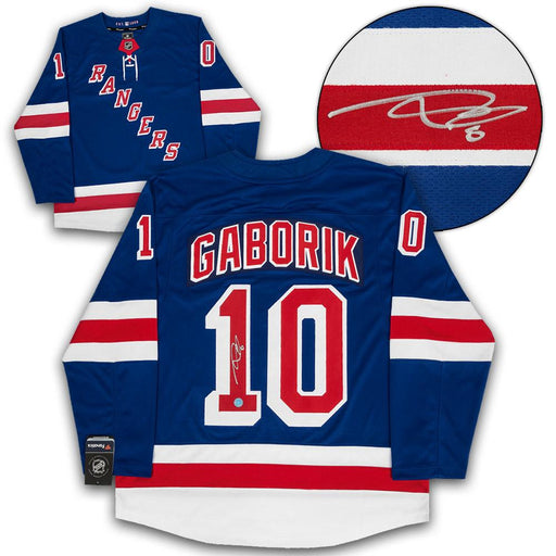 Marian Gaborik Autographed New York Rangers Hockey Jersey (Blue Reebok) - Pastime Sports & Games