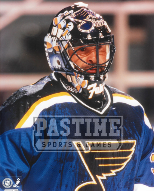 Grant Fuhr 8X10 Blues Home Jersey Hockey (Close Up) - Pastime Sports & Games
