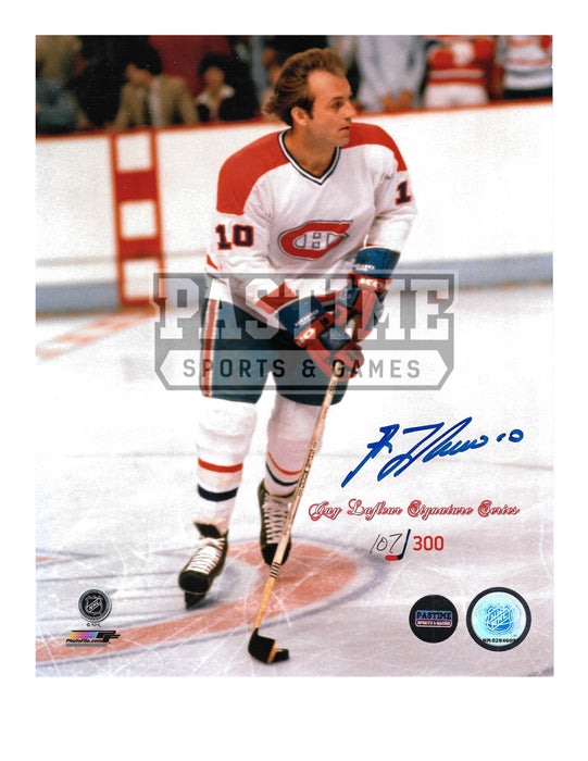Guy Lafleur Autographed 8X10 Montreal Canadians Away Jersey (Signature Series # out of 300) - Pastime Sports & Games