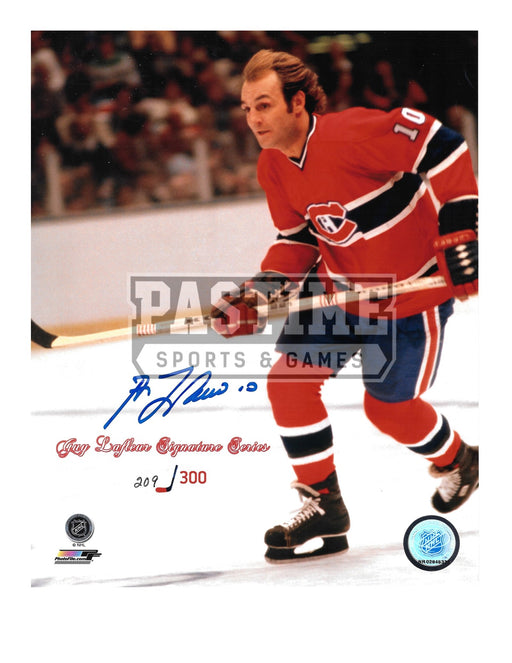 Guy Lafleur Autographed 8X10 Montreal Canadians Home Jersey (Signature Series # out of 300 Skating) - Pastime Sports & Games