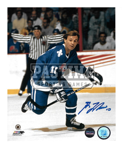 Guy Lafleur Autographed 8X10 Quebec Nordiques Home Jersey (Skating) - Pastime Sports & Games