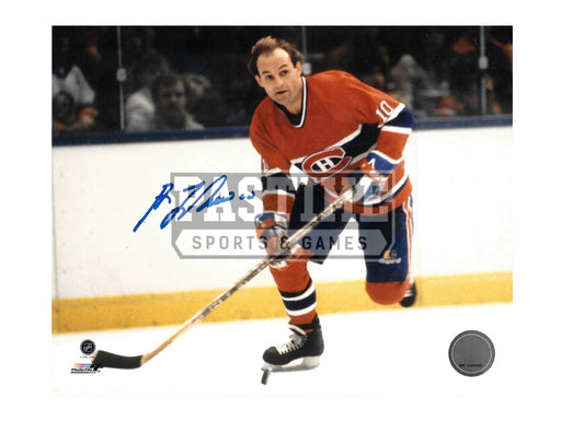 Guy Lafleur Autographed 8X10 Montreal Canadians Home Jersey (Skating With Puck) - Pastime Sports & Games