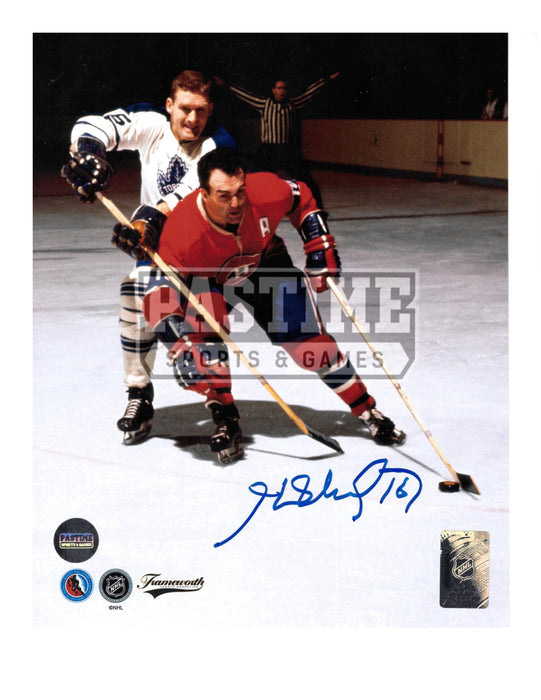 Henri Richard Autographed 8X10 Montreal Canadians Home Jersey (Struggle) - Pastime Sports & Games