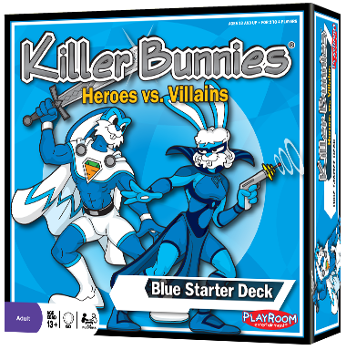 Killer Bunnies Heroes Vs. Villains Blue Starter Deck - Pastime Sports & Games