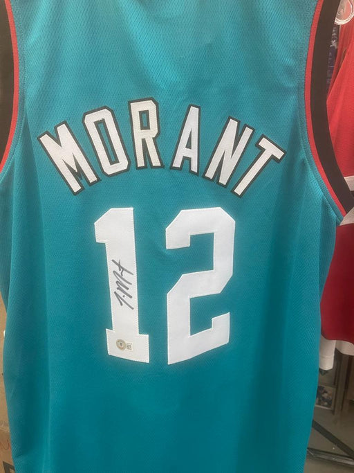 JA Morant Signed Memphis Grizzlies Teal NBA Basketball Jersey - Pastime Sports & Games