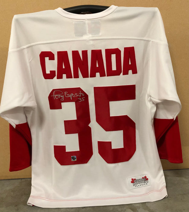 Tony Esposito Autographed Team Canada Jersey - Pastime Sports & Games