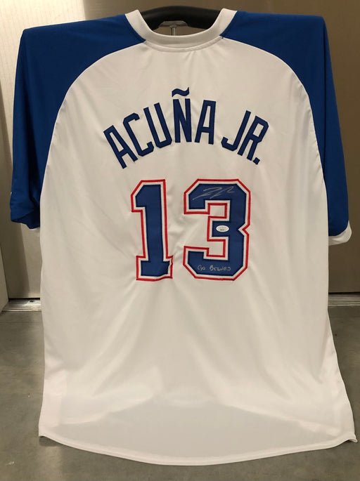 Ronald Acuña Jr. Autographed Custom Atlanta Baseball Jersey - Pastime Sports & Games