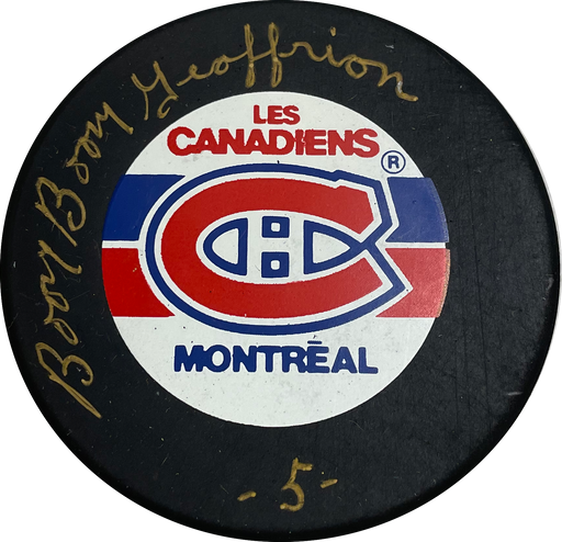 Boom Boom Geoffrion Autographed Montreal Canadiens Hockey Puck - Pastime Sports & Games