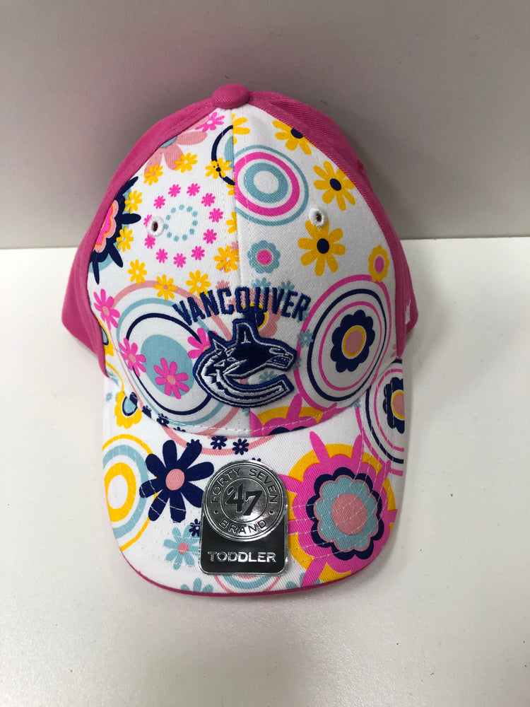 NHL Vancouver Canucks Pink Flower Hat Orca Logo Toddler - Pastime Sports & Games