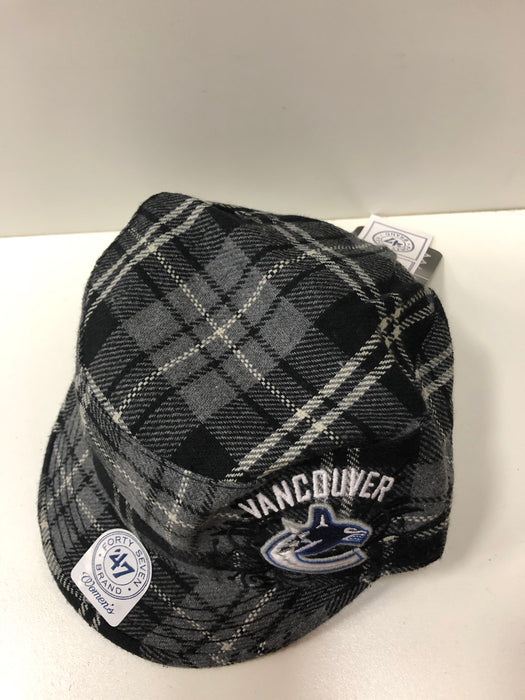 NHL Vancouver Canucks Womens Hat Plaid Orca Logo Osfa - Pastime Sports & Games