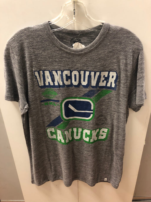 NHL Vancouver Canucks Mens Grey Stick Logo T-Shirt - Pastime Sports & Games