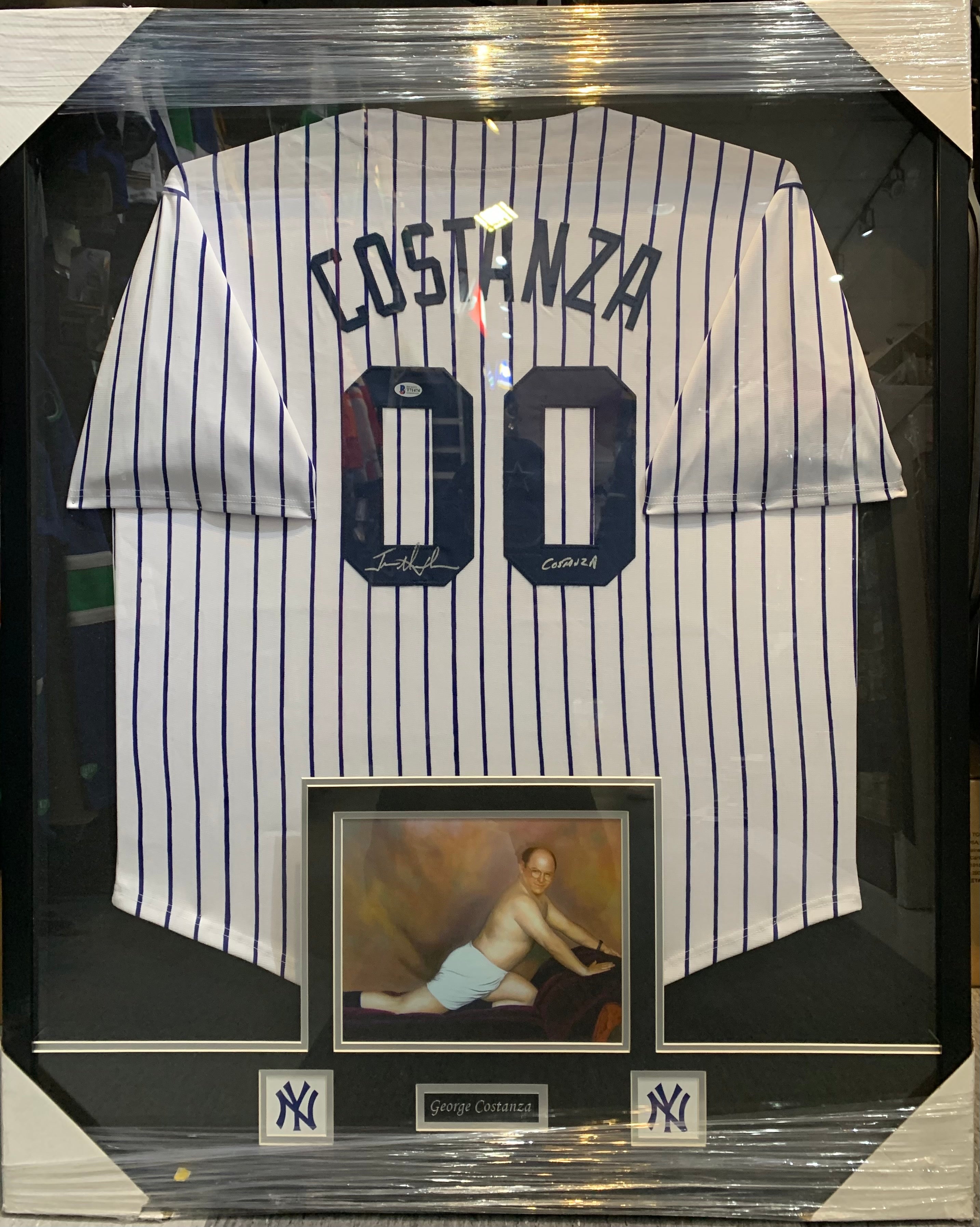 Jason Alexander Seinfeld Autographed Fanatics Authentic New York Yankees  Replica Jersey with George Costanza Inscription