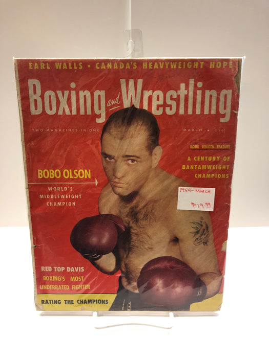 Boxing And Wrestling 1954 - March Magazine - Pastime Sports & Games
