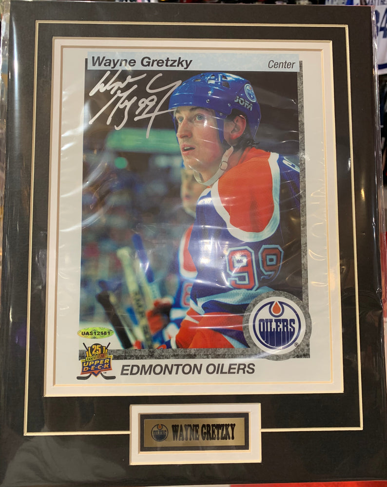Wayne Gretzky Autographed Edmonton Oilers Matted Framed Photo - Pastime Sports & Games