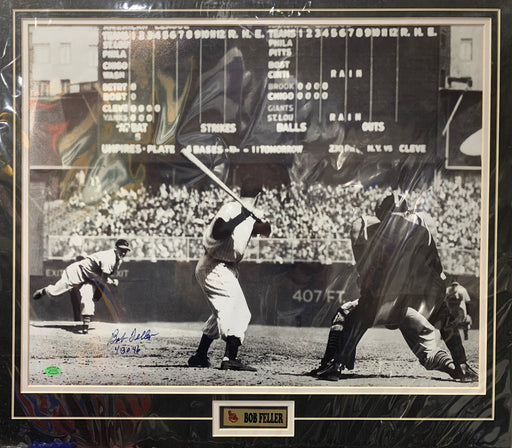Bob Feller Autographed Cleveland Indians Matted 16x20 Baseball Photo - Pastime Sports & Games