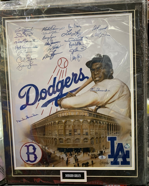 Los Angeles Dodgers Greats Autographed Baseball Matted 16x20 Photo - Pastime Sports & Games