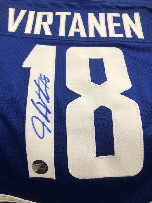 Men's Vancouver Canucks No18 Jake Virtanen Adidas Blue 2019-20 Home Authentic NHL Jersey