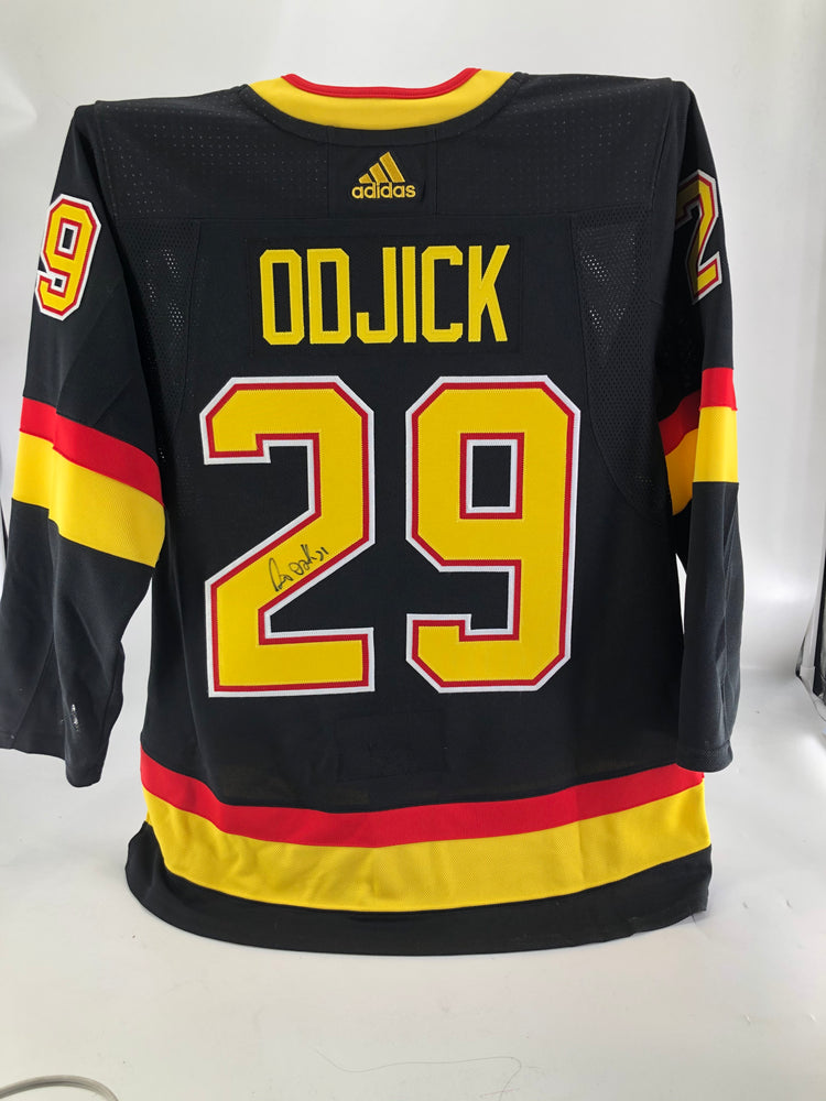 Vancouver Canucks Gino Odjick Autographed Adidas Black Skate