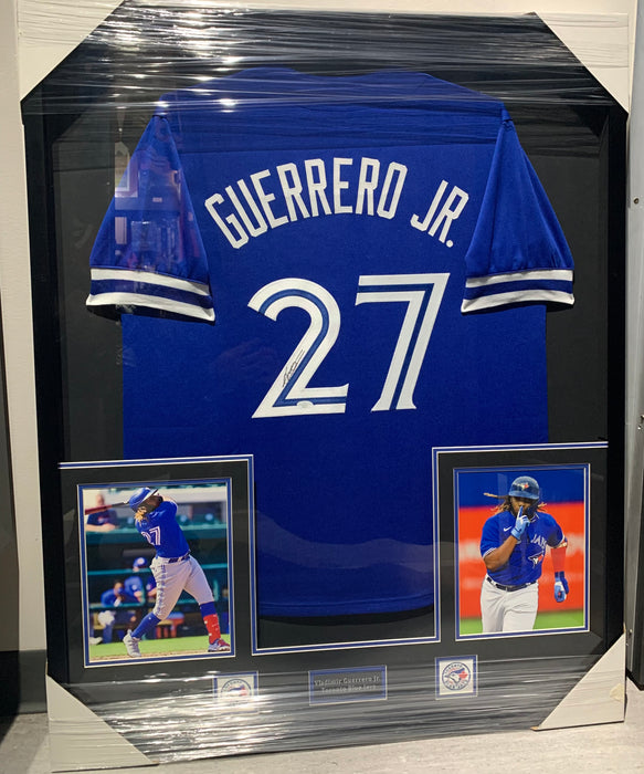 Vladimir Guerrero Jr. Autographed Toronto Blue Jays Framed Baseball Jersey - Pastime Sports & Games