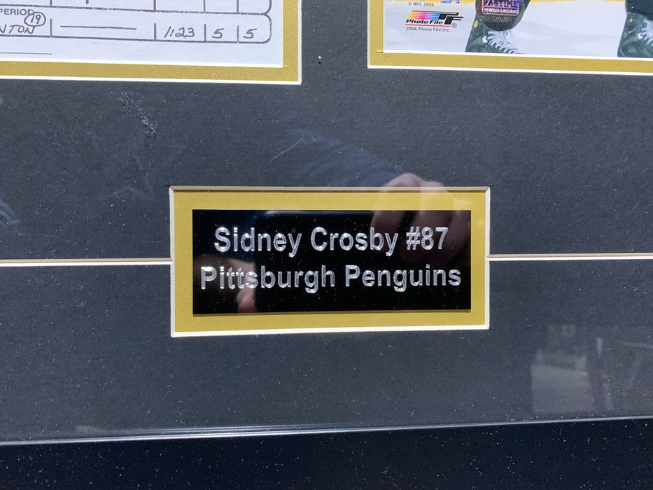 Sidney Crosby Autographed Pittsburgh Penguins Framed Scoresheet and Photo (1st NHL Goal) - Pastime Sports & Games