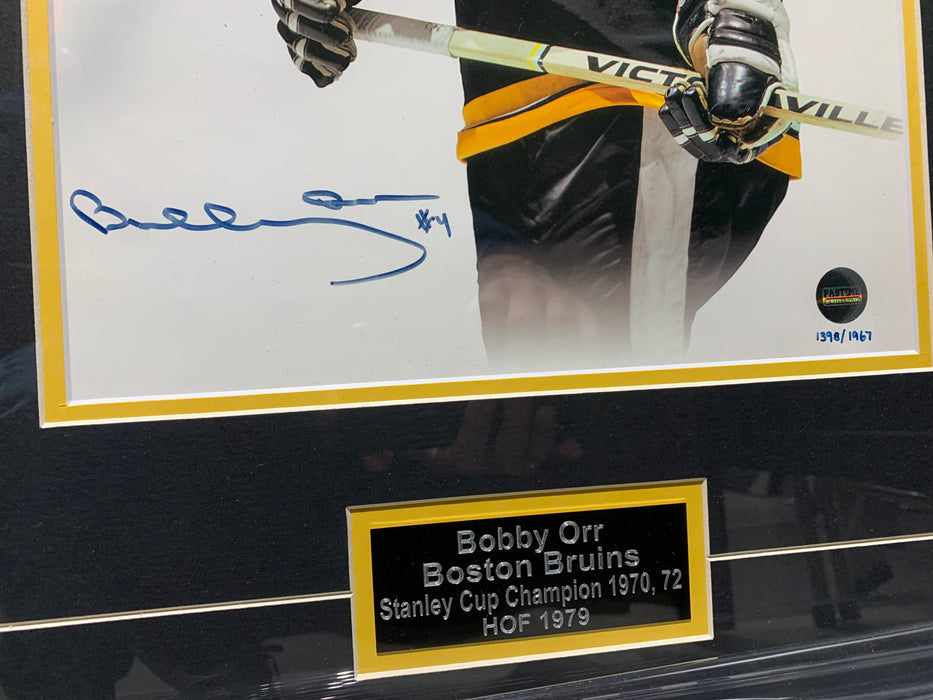 Bobby Orr Autographed Boston Bruins Hockey Framed Photo - Pastime Sports & Games