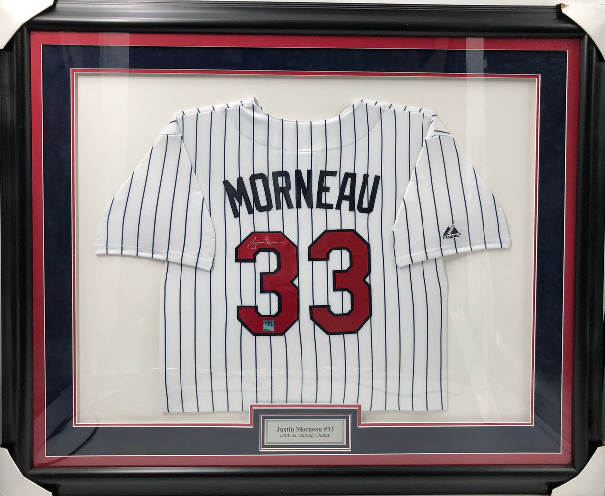 Justin Morneau Autographed Minnesota Twins Framed Jersey - Pastime Sports & Games