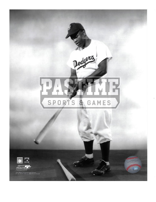 Jackie Robinson 8X10 LA Dodgers (Looking Down at Bat) - Pastime Sports & Games