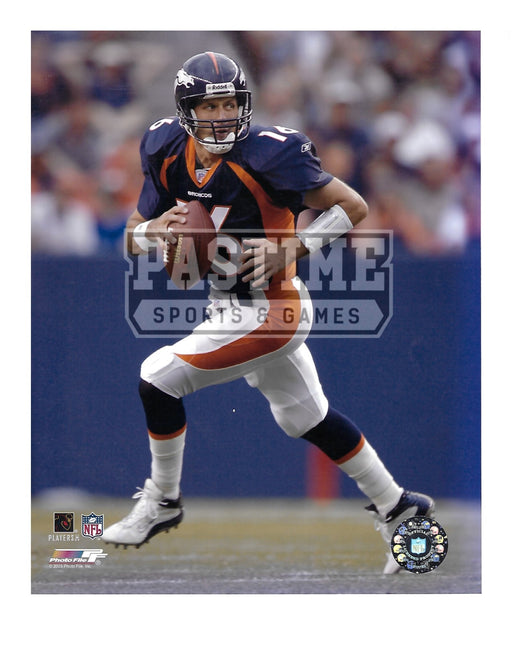 Jake Plummer 8X10 Denver Bronco Home Jersey (Running Ball) - Pastime Sports & Games