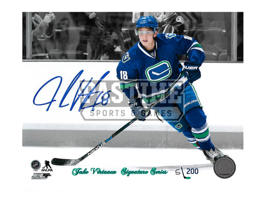 Jake Virtanen Autographed 8X10 Vancouver Canucks Home Jersey (Signature Series # out of 200) - Pastime Sports & Games