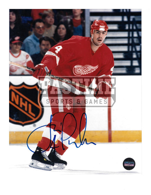 Jamie Pushor Autographed 8X10 Detroit Redwings Home Jersey (Skating) - Pastime Sports & Games