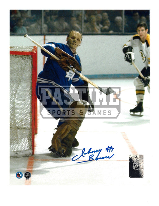 Johnny Bower Autographed 8X10 Toronto Maple Leafs Home Jersey (Wearing Mask) - Pastime Sports & Games