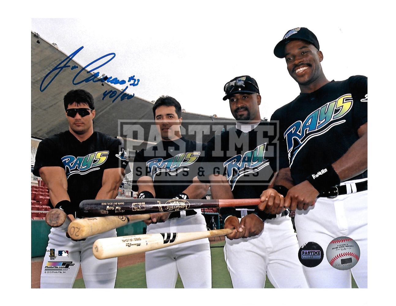 Jose Canseco Autographed 8X10 Tampa Bay Rays (With Team Mates) - Pastime Sports & Games