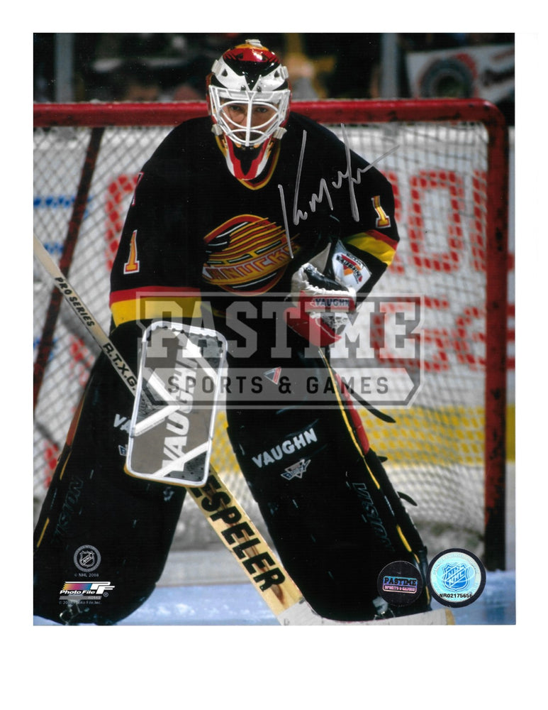 Kirk Mclean Autographed 8X10 Vancouver Canucks 94 Home Jersey (Close up Pose) - Pastime Sports & Games