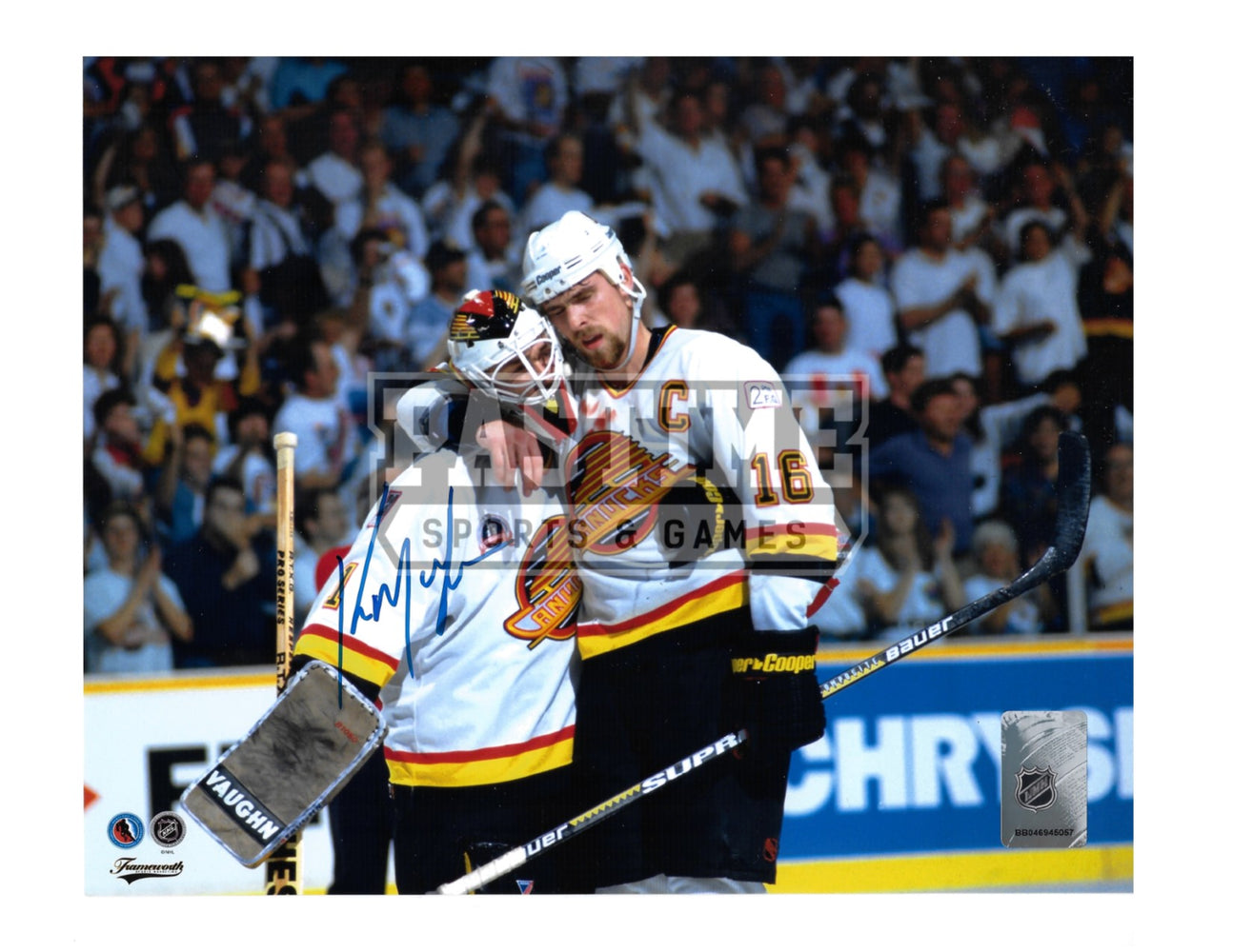 Kirk Mclean Autographed 8X10 Vancouver Canucks 94 Away Jersey (Heart And Soul) - Pastime Sports & Games