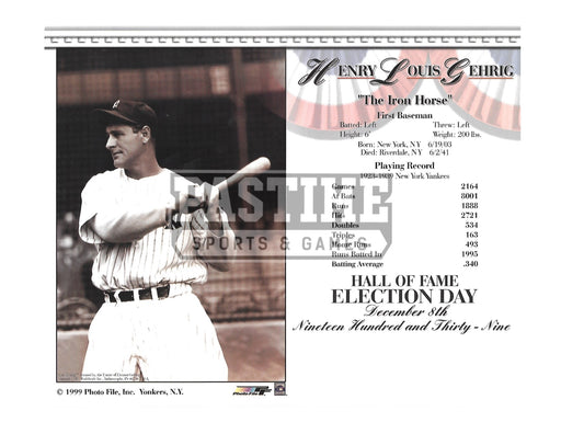 Lou Gehrig 8X10 New York Mets (Stats) - Pastime Sports & Games